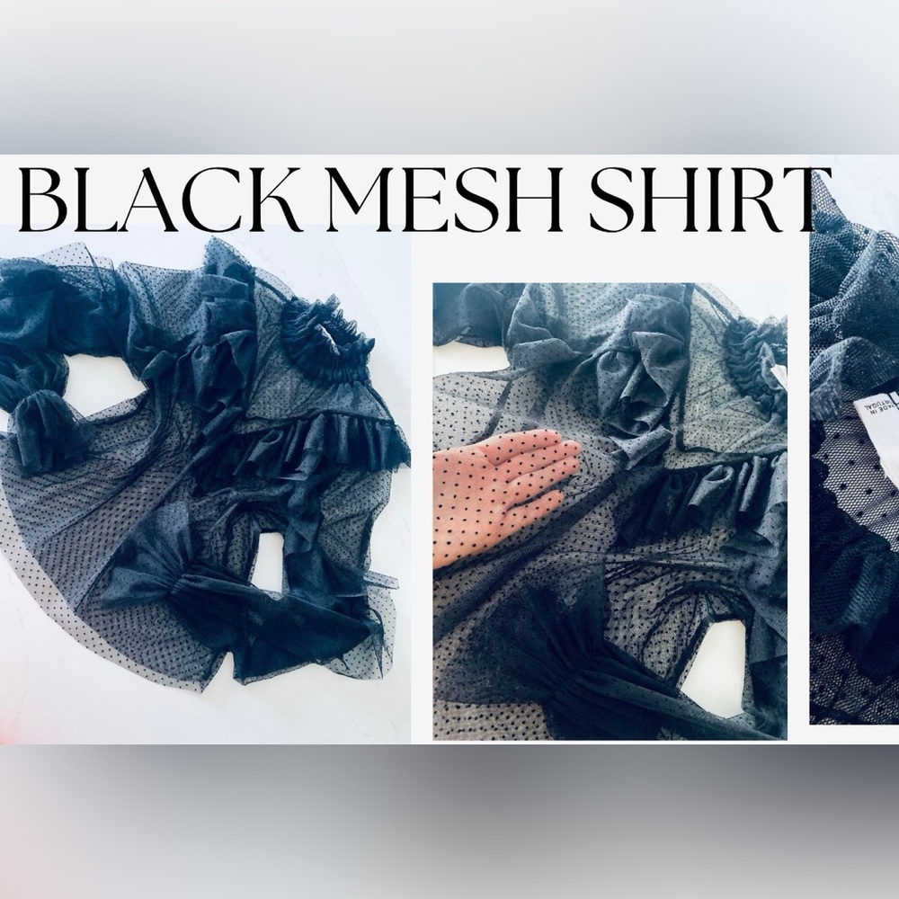 BLACK MESH BLOUSE
